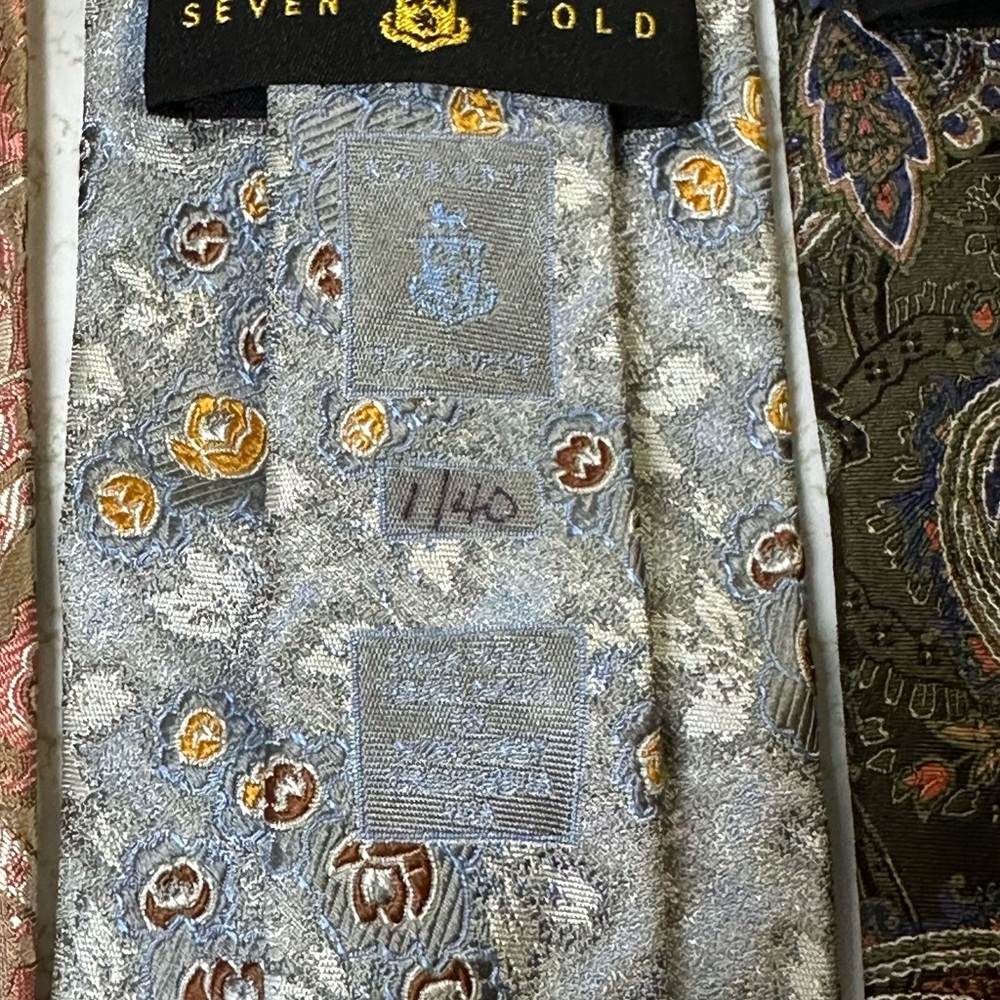 Robert Talbott Seven Fold Ties (2) and Best of Class (1) - Pink, Blue, Black - Picture 6 of 11